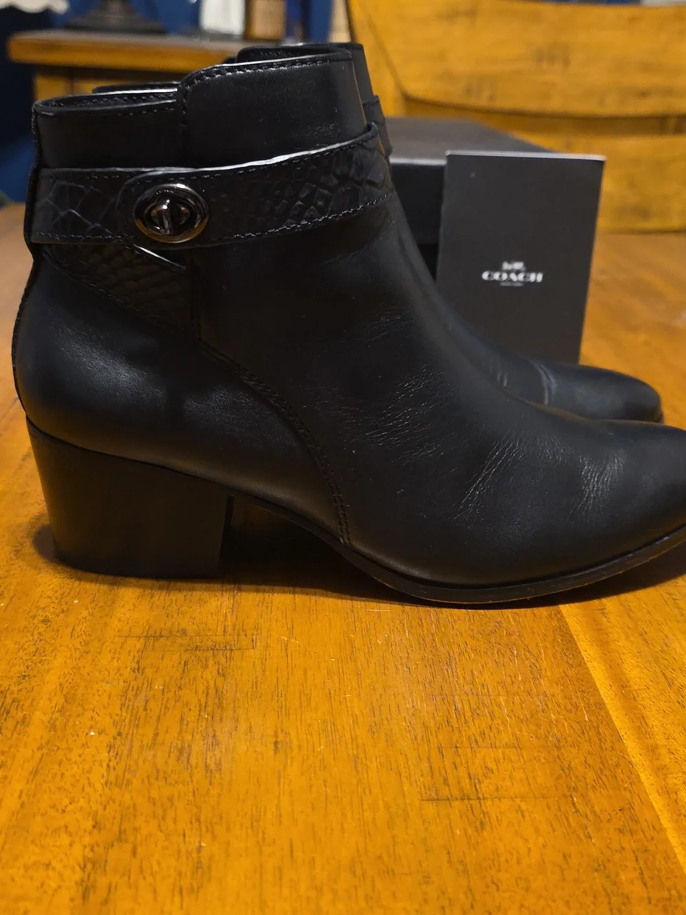 Coach Patricia leather ankle boots With Box And Book Style No. 34A00235-BBK - Picture 2 of 16